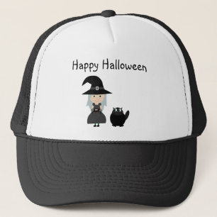 Niedliche Hexe-, Spinnen-u. Katzen-Halloween-Kappe Truckerkappe