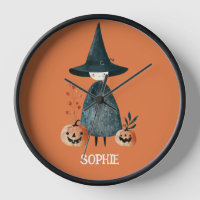 Niedliche Hexe und Jack-o-Lanterns Burnt Orange Ki