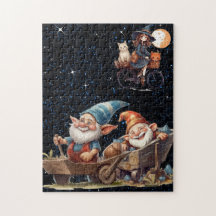 Niedliche Hexen und glückliche Gnome in der Sterne