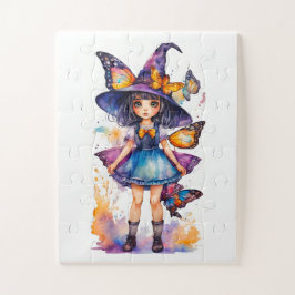 Niedliche Hexen und Schmetterlinge