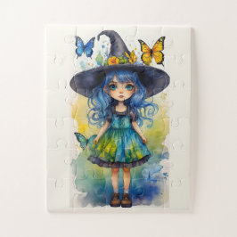 Niedliche Hexen und Schmetterlinge