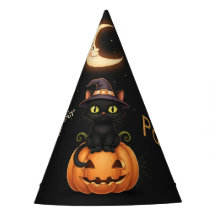 Niedliche Hexenkatze und Pumpkin Geburtstag