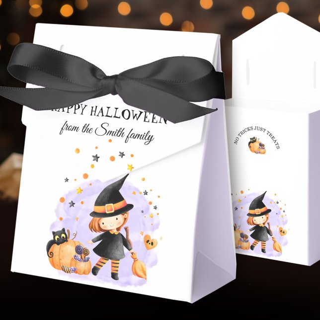 Niedliche Hexenkessel Halloween Gefallen Box Lila Geschenkschachtel (Cute Little Witch Halloween Favor Box Purple)