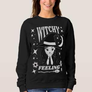 Niedliche Hexenkraut Gefühl lustiges Halloween Sweatshirt