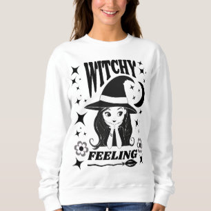 Niedliche Hexenkraut Gefühl lustiges Halloween Sweatshirt
