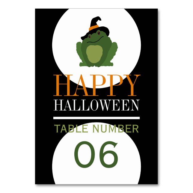 Niedliche Hexenktoad, Halloween Tischnummer (Vorderseite)