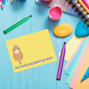 Niedliche Highland Kuh Sie machen mein Herz gehen  Post-it Klebezettel