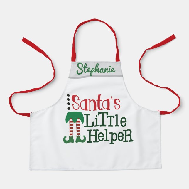 Niedliche Hilfe des Weihnachtsmanns personalisiert Schürze (Vorderseite)