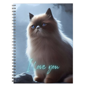 Niedliche Himalayakkatze I Liebe You Journal Notizblock