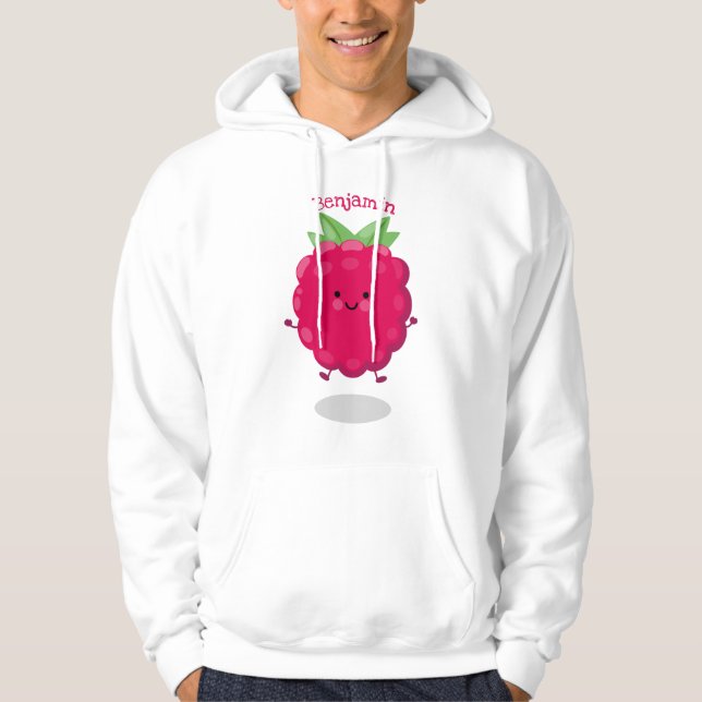 Niedliche Himbeere-Cartoon-Abbildung Hoodie (Vorderseite)