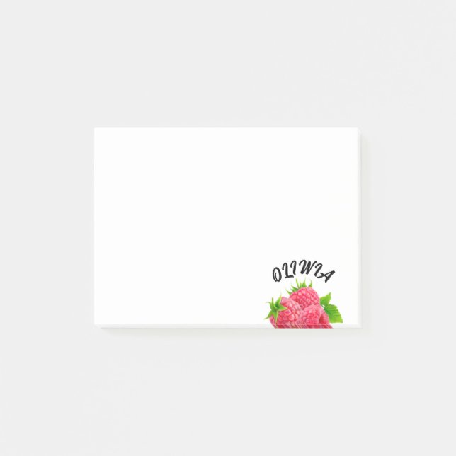 Niedliche Himbeere Personalisiert Post-it-Notizen Post-it Klebezettel (Vorderseite)