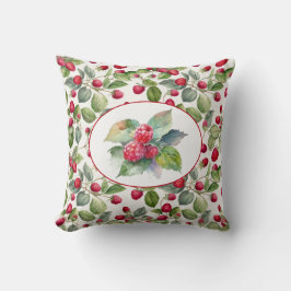Niedliche Himbeeren Wasserfarbe Kissen