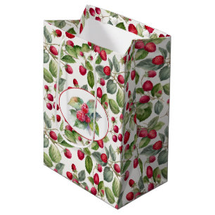 Niedliche Himbeeren Wasserfarbe Mittlere Geschenktüte