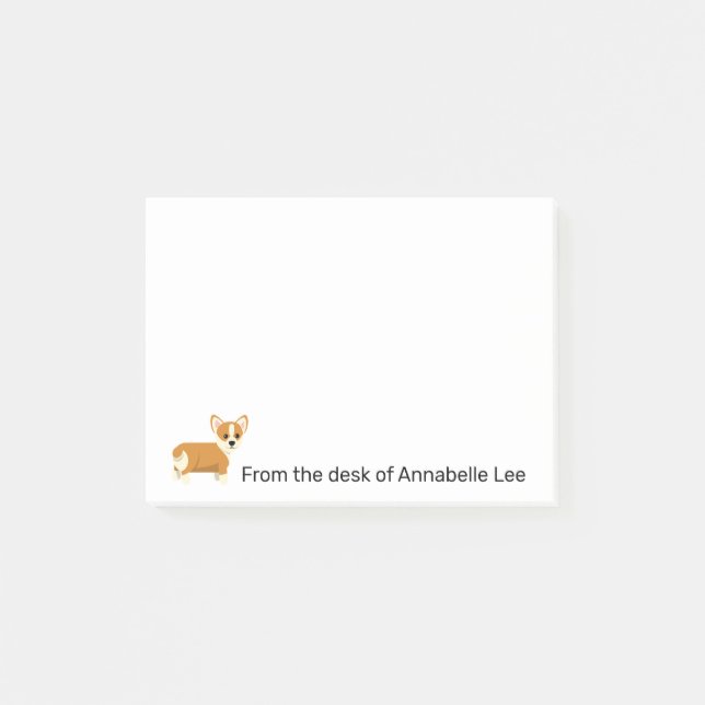 Niedliche Hinweise für Corgi Post-it Klebezettel (Vorderseite)