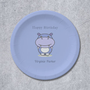 Niedliche Hippo Birthday Paper Teller