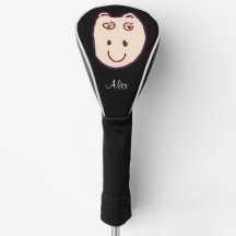 Niedliche Hippo Black Custom Golf Head Abdeckung