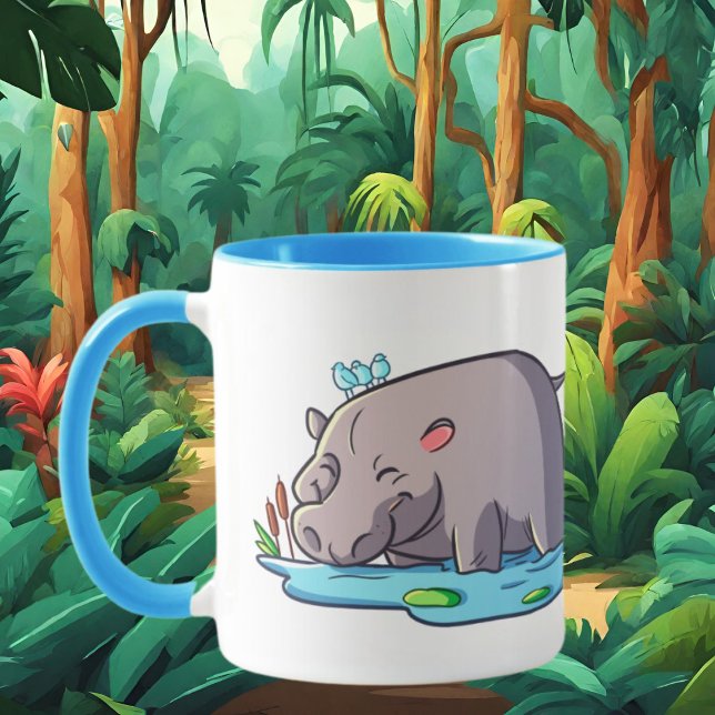 niedliche Hippo-Liebhaber fügen Text hinzu Tasse (Von Creator hochgeladen)