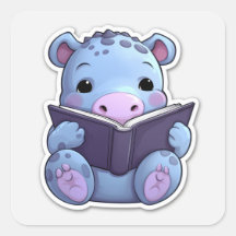 Niedliche Hippo-Reading