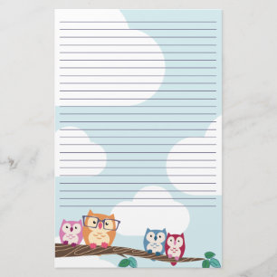 Niedliche Hipster-Glas-Eule Briefpapier