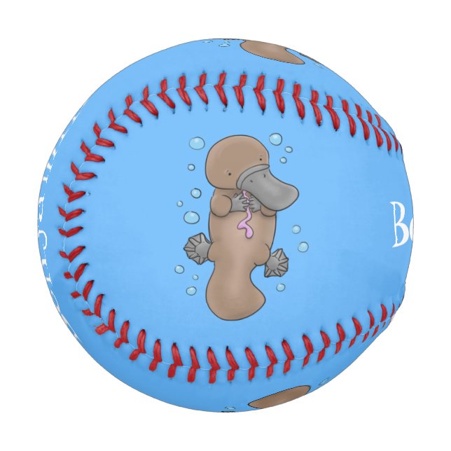Niedliche Hochglanztuch-Cartoon-Abbildung Baseball (Vorderseite Links)