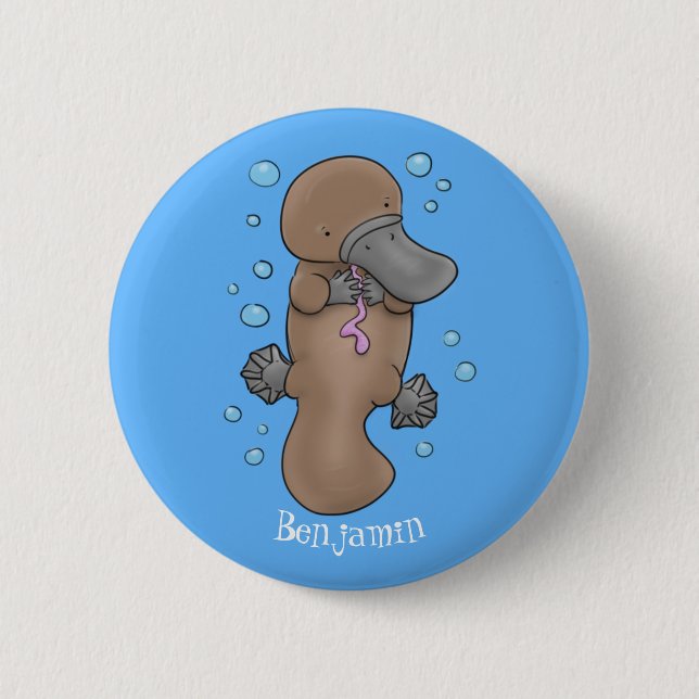 Niedliche Hochglanztuch-Cartoon-Abbildung Button (Vorderseite)