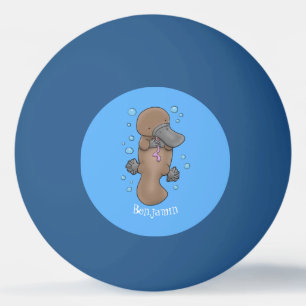 Niedliche Hochglanztuch-Cartoon-Abbildung Tischtennisball