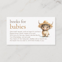 Niedliche Hochland Kuh Twins Bücher für Babydusche Begleitkarte