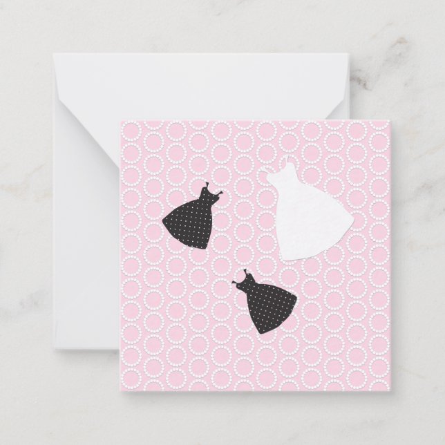Niedliche Hochzeit in Rosa Mitteilungskarte (Vorderseite)