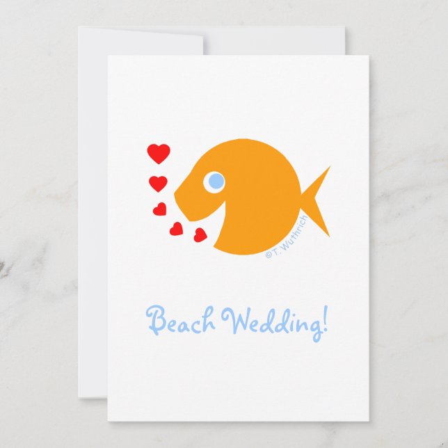 Niedliche Hochzeit in Urlaubsort am Strand Rett Save The Date (Vorderseite)