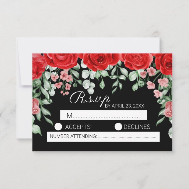 Niedliche Hochzeit mit Elégant RSVP Karte (Vorderseite)