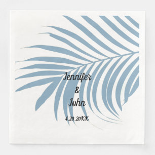 Niedliche Hochzeit mit Palmenblätterblättern Serviette