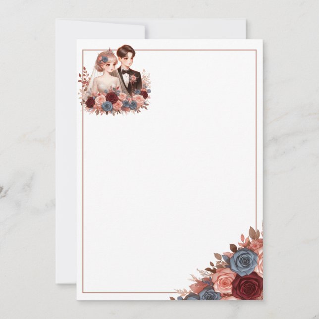 Niedliche Hochzeit von Braut und Groom Blank Einladung (Vorderseite)