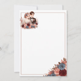 Niedliche Hochzeit von Braut und Groom Blank Einladung