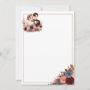 Niedliche Hochzeit von Braut und Groom Blank Einladung