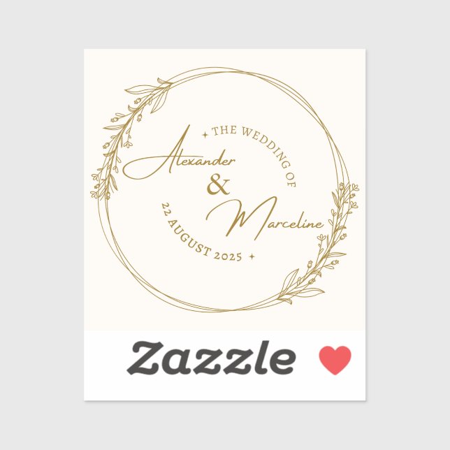 Niedliche Hochzeitkarte Aufkleber (Blatt)