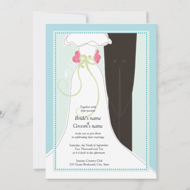 Niedliche Hochzeitseinladungen Einladung (Vorderseite)