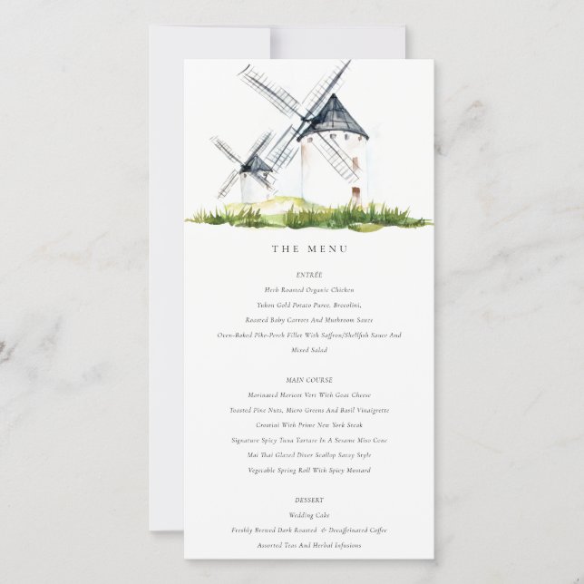 Niedliche Hochzeitskarte für rustikale Windmühle Dankeskarte (Vorderseite)