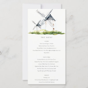 Niedliche Hochzeitskarte für rustikale Windmühle Dankeskarte