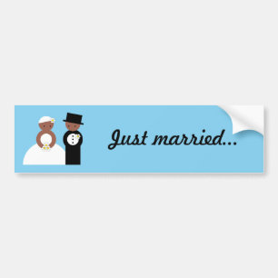 Niedliche Hochzeitspaare Autoaufkleber