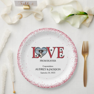 Niedliche Hochzeitspapier-Teller mit Herz-Shaping- Pappteller