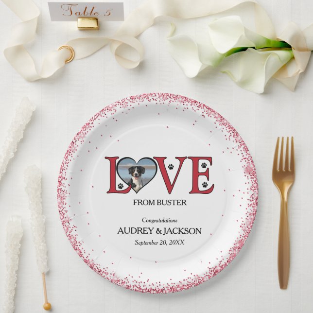 Niedliche Hochzeitspapier-Teller mit Herz-Shaping- Pappteller (Hochzeit)