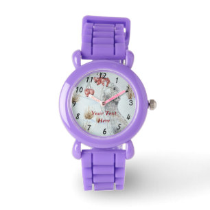 niedliche hölzerne Mäuseschneeszenenwild lebende Armbanduhr