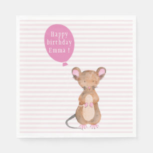 Niedliche Holzmäuse Custom Birthday Paper Napkins Serviette