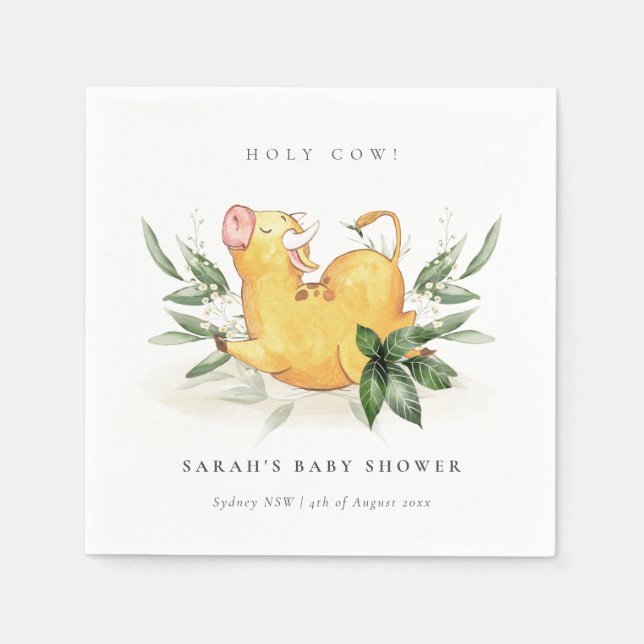 Niedliche Holzofen-Babydusche Serviette (Vorderseite)