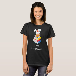 Niedliche Homeschool Bunny Reading T-Shirt