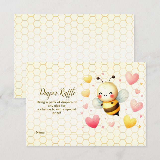 Niedliche Honey Bee Baby Dusche Begleitkarte (Vorne/Hinten)
