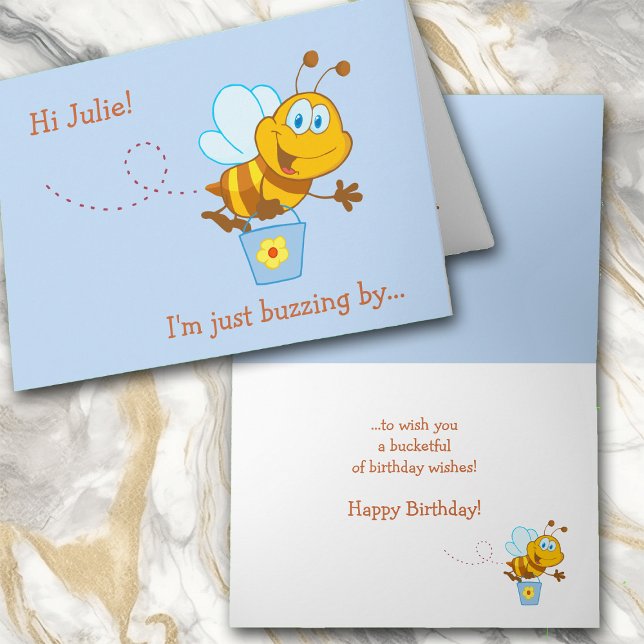 Niedliche Honey Bee Kid's Birthday Card Karte (Von Creator hochgeladen)