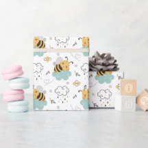 Niedliche Honey Bee Yellow Aquamarin Gray Baby Dus