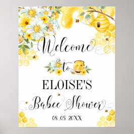 Niedliche Honey Bees Baby Dusche BläserBegrüßungsz Poster