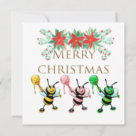Niedliche Honey Bees Gold Frohe Weihnachten